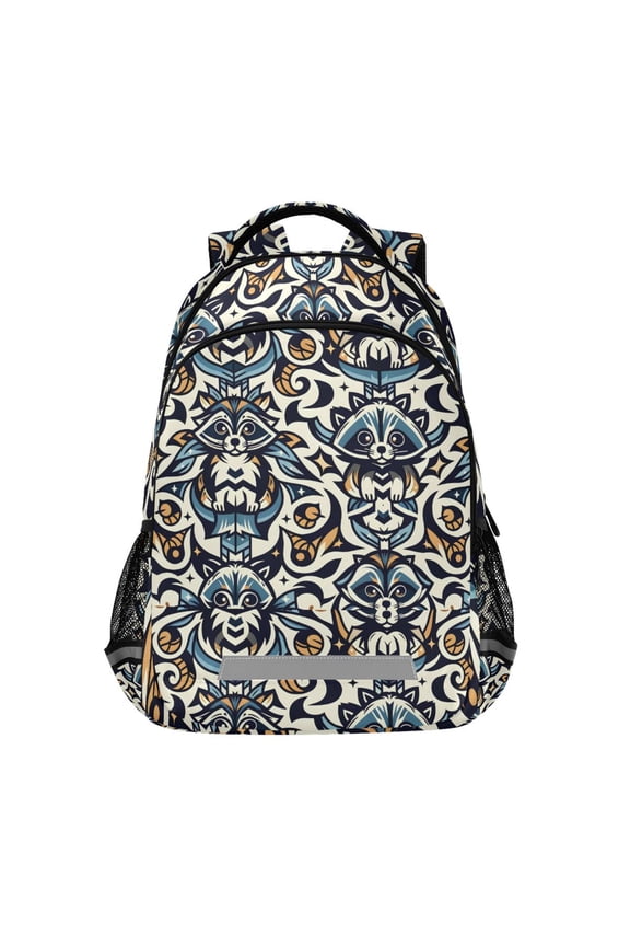 Animal Raccoon Icon Backpack Elementary School Bag Bookbag Travel Rucksack