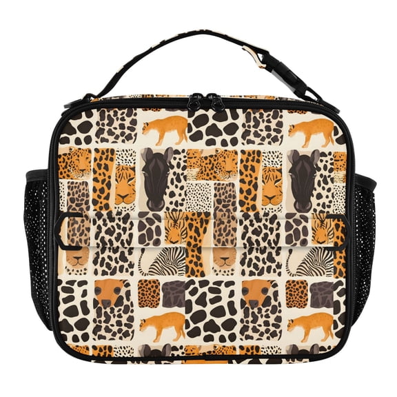 ALAZA Animal Skins Leopard Lunch Box Insulated Lunch Bag Cooler Tote with Shoulder Strap