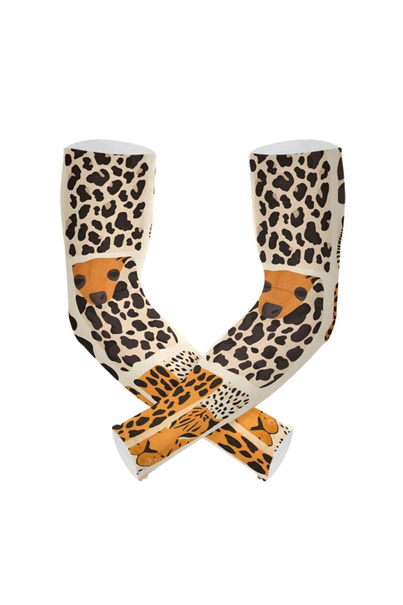 Animal Skins Leopard UV Sun Protection Arm Sleeves UPF 50+ Compression Cooling Sleeve 1 Pair