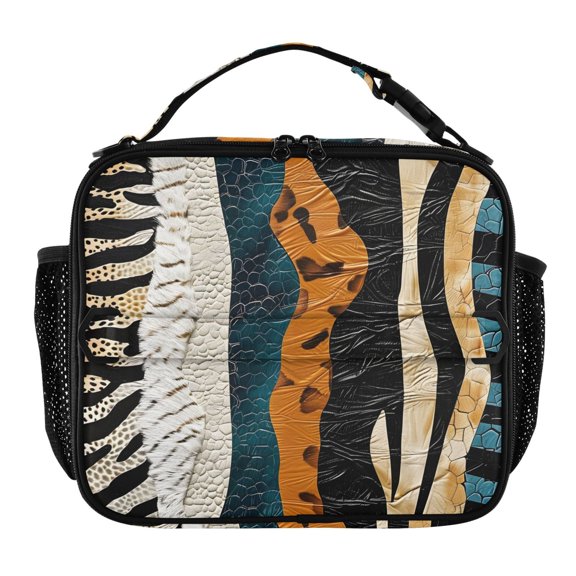 ALAZA Animal Skins Pattern Lunch Box Insulated Lunch Bag Cooler Tote with Shoulder Strap