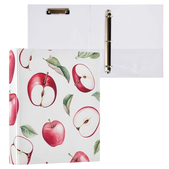ALAZA Apples Pattern Hardcover 3 Ring Binder 1.5" Round Rings Interior Pockets Binders Organizer 1 Pack