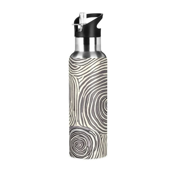 ALAZA Art Circle Water Bottle Insulated Flask Stainless Steel Straw Lid 20 oz