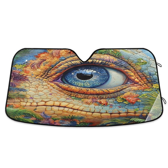 ALAZA Art Dinosaur Eyes Windshield Sun Shade Car Foldable Visor Block UV Rays Protector 53"x23.5"