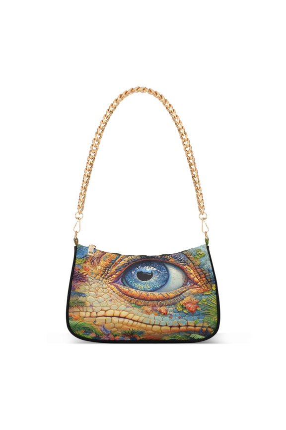Art Dinosaur Eyes Women's Chain Shoulder Bag Hobo Handbag Tote Crossbody Purse
