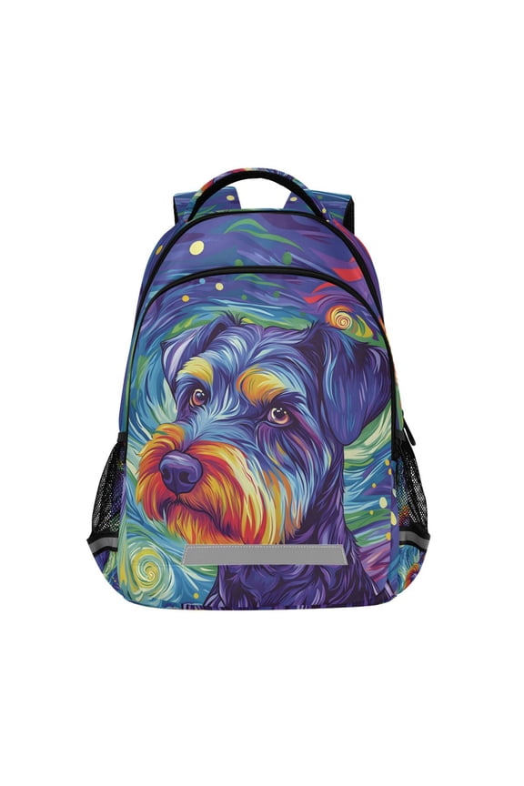 Art Dog Oil Paint Backpack Elementary School Bag Bookbag Travel Rucksack