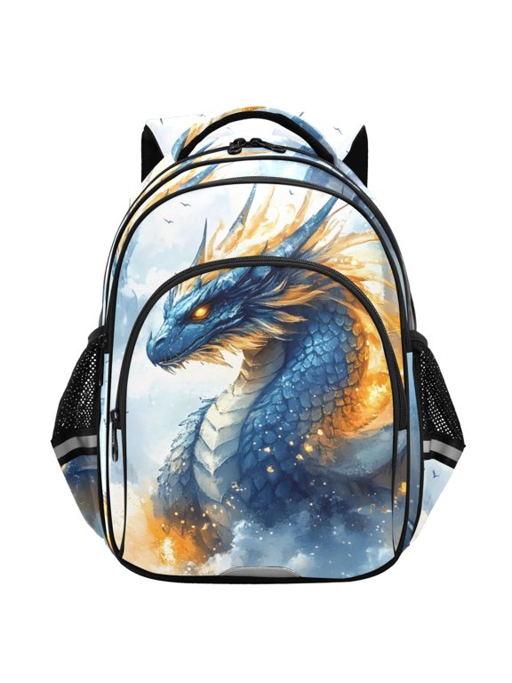 Art Dragon School Backpack Elementary Bag Student Bookbag Travel Rucksack