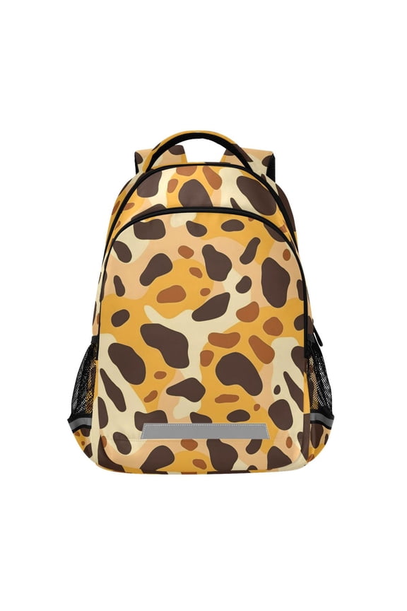 Art Leopard Pattern Backpack Elementary School Bag Bookbag Travel Rucksack