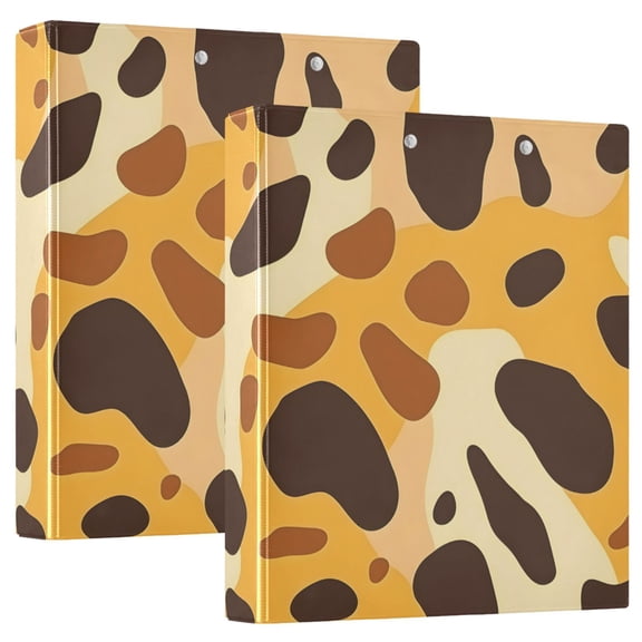 ALAZA Art Leopard Pattern Hardcover 3 Ring Binder 1.5" Round Rings Interior Pockets Binders Organizer 2 Pack