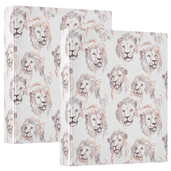 ALAZA Art Lions Hardcover 3 Ring Binder 1.5