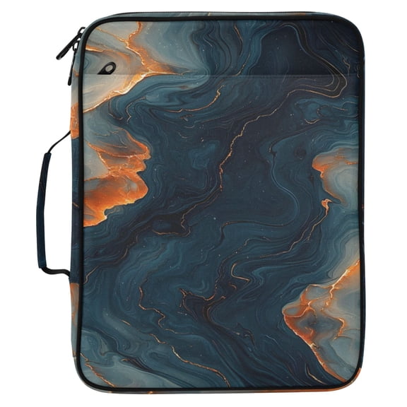 ALAZA Art Marble Pattern Expanding Accordion File Folder 3 Ring Zipper Organizer Portable Document Binder Bag