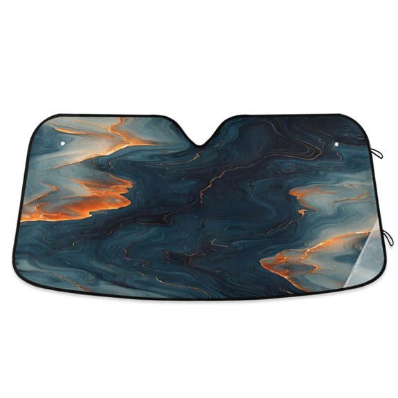 ALAZA Art Marble Windshield Sun Shade Car Foldable Sun Visor Block UV Rays Protector 57"x31.5"