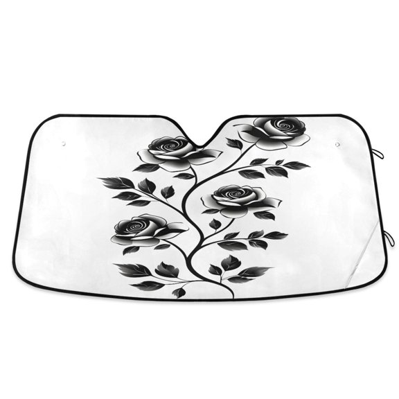 ALAZA Art Roses Flower Windshield Sun Shade Car Foldable Sun Visor Block UV Rays Protector 53"x23.5"