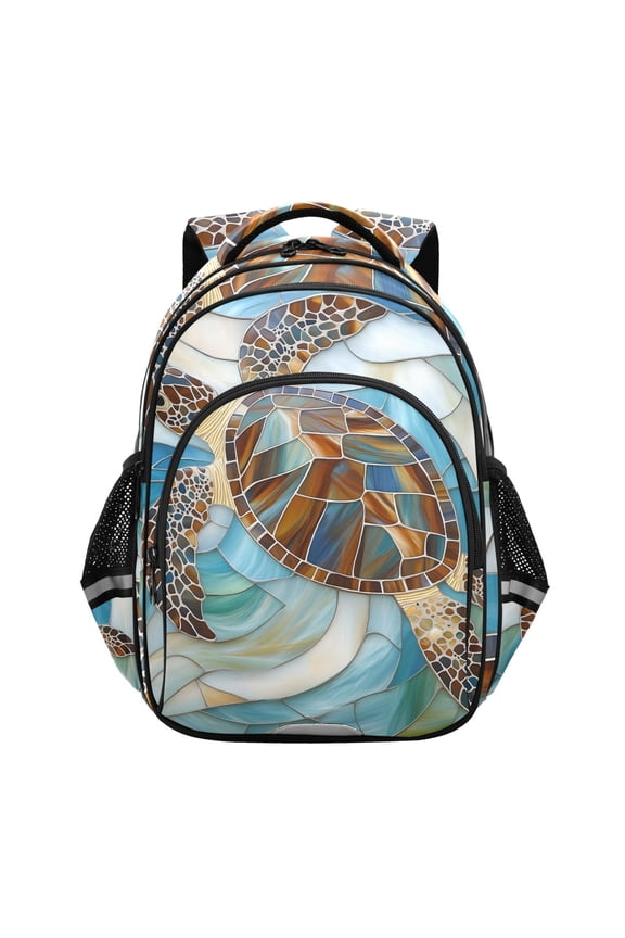 Art Sea Turtle School Backpack Elementary Bag Bookbag Travel Rucksack