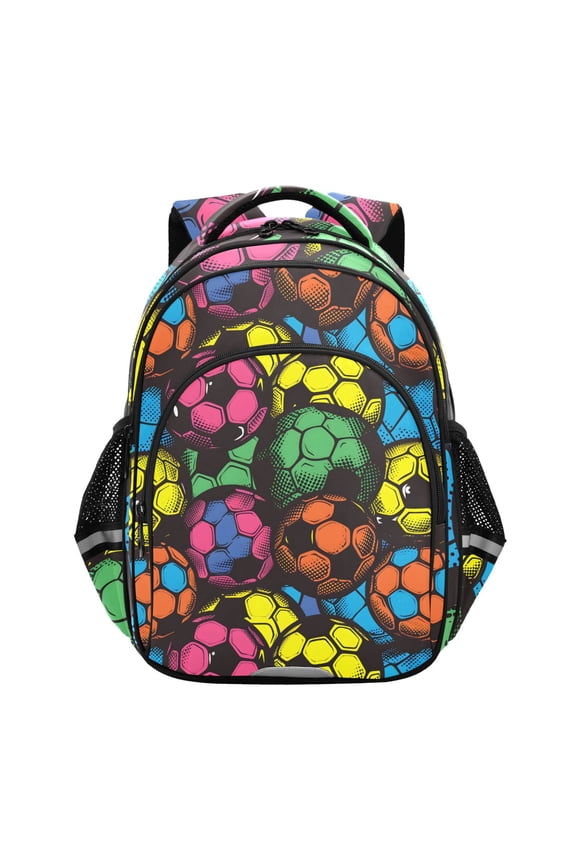 Art Soccer Footballs School Backpack Elementary Bag Bookbag Travel Rucksack