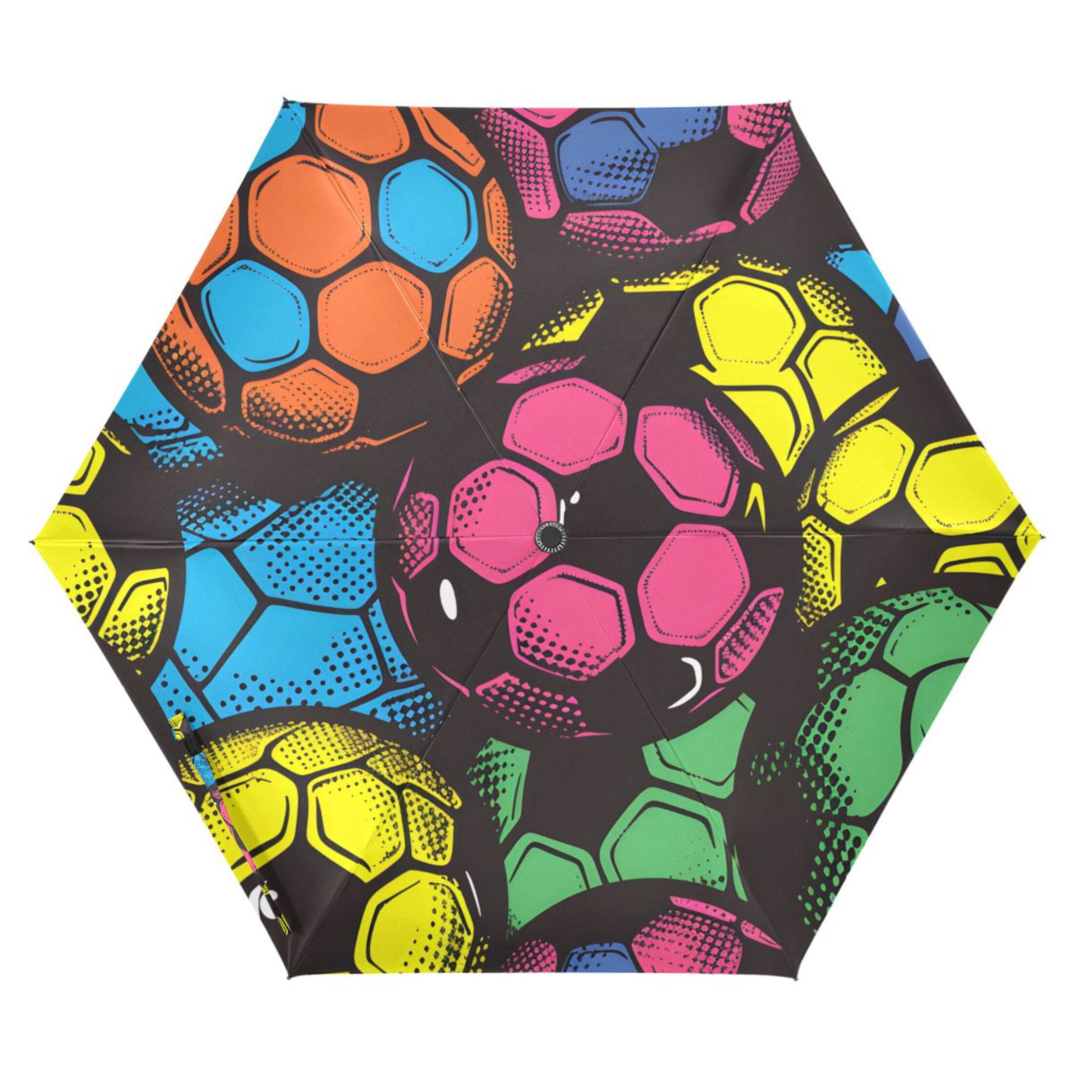 ALAZA Art Soccer Footballs UPF 50+ Compact Folding Umbrella for Rain Travel Umbrella Packable
