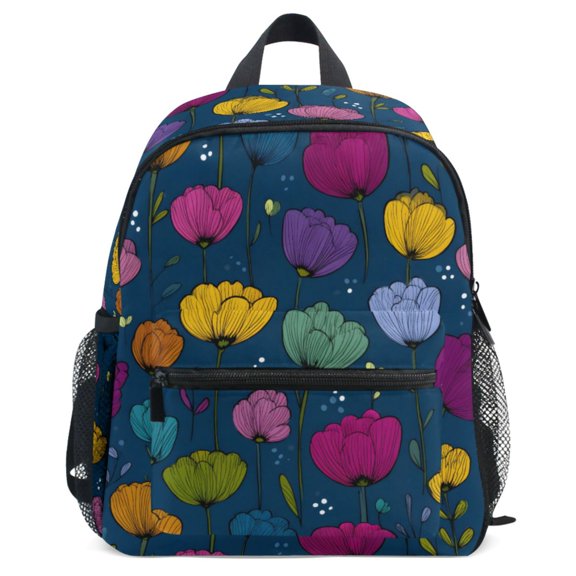 ALAZA Art Tulip Flowers Pattern School Backpack Student Bookbag Mini Bag