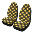 thumbnail image 1 of ALAZA Art Yellow Checkered Grid Pattern Car Seat Covers 2 PCs Universal Auto Front Seats Interior Protector, 1 of 7