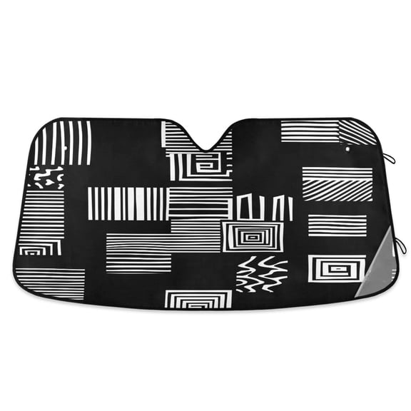 ALAZA Artical Line Windshield Sun Shade Car Foldable Visor Block UV Rays Protector 55"x27.6"