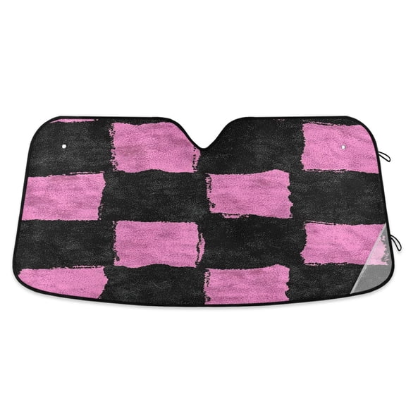 ALAZA Artistic Checkered Paint Windshield Sun Shade Car Foldable Sun Visor Block UV Rays Protector 55"x27.6"