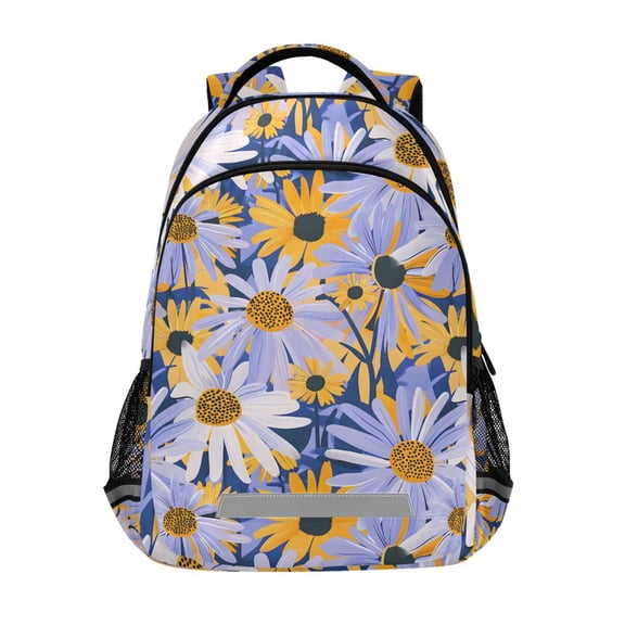 ALAZA Artistic Daisy Flower Backpack Elementary School Bag Bookbag Travel Rucksack