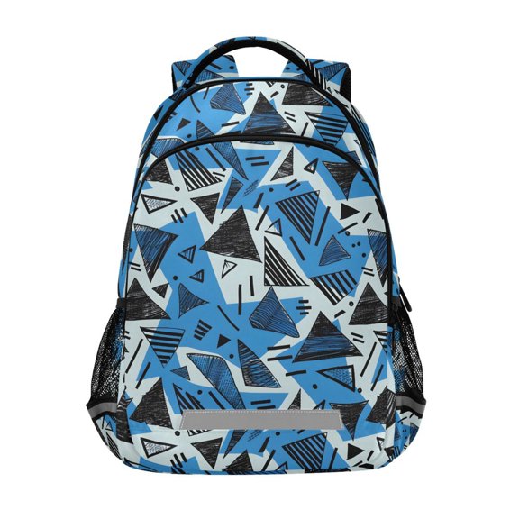 ALAZA Artistic Geometric Triangle and Line Backpack Elementary School Bag Bookbag Travel Rucksack