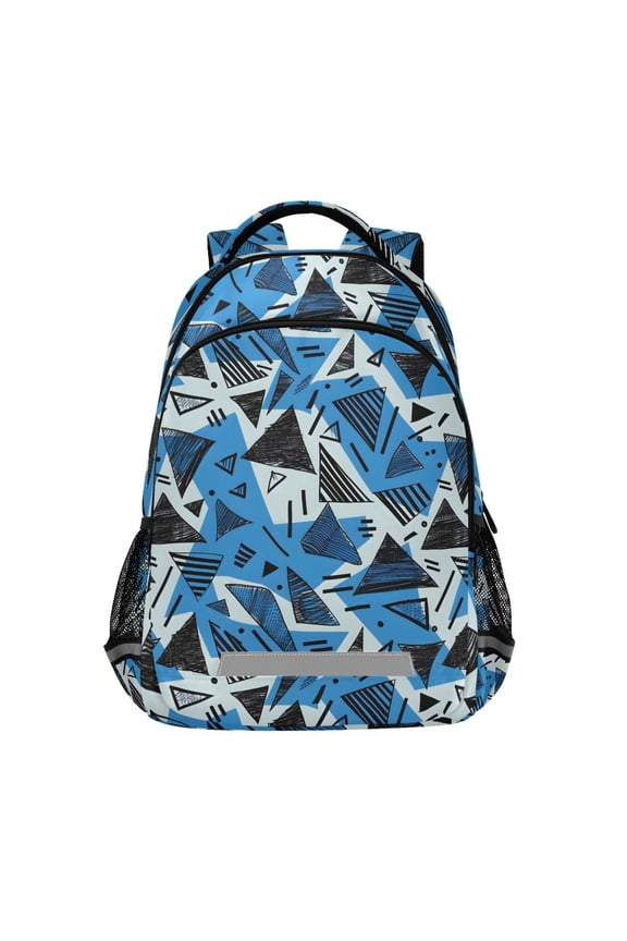Artistic Geometric Triangle and Line Backpack Elementary School Bag Bookbag Travel Rucksack