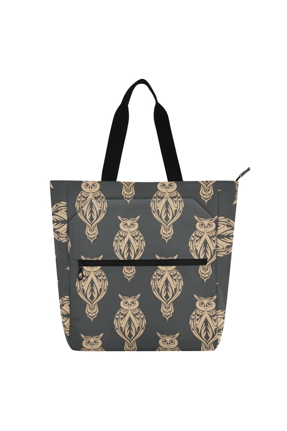 Artistic Owl Silhouettes School Book Bag Kids Tote Bags Handbag