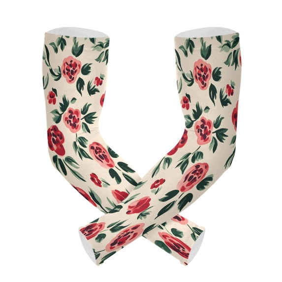 ALAZA Artistic Rose Flowers UV Sun Protection Arm Sleeves UPF 50+ Compression Cooling Sleeve 1 Pair