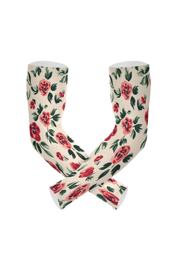 Artistic Rose Flowers UV Sun Protection Arm Sleeves UPF 50+ Compression Cooling Sleeve 1 Pair