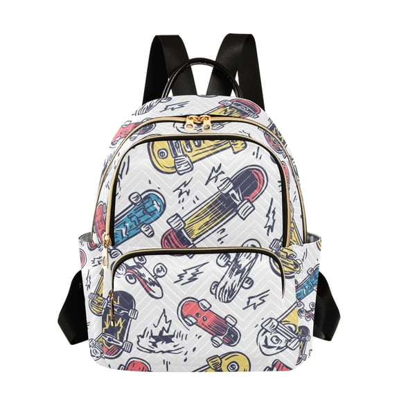 ALAZA Artistic Skateboard Womens Travel Laptop Backpack Large Daypack Ladies Shoulder Bags S