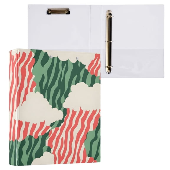 ALAZA Artistic Stripe Lines Hardcover 3 Ring Binder 1.5" Round Rings Interior Pockets Binders Organizer 1 Pack