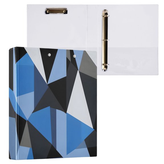 ALAZA Artistic Triangle Geometry Hardcover 3 Ring Binder 1.5" Round Rings Interior Pockets Binders Organizer 1 Pack