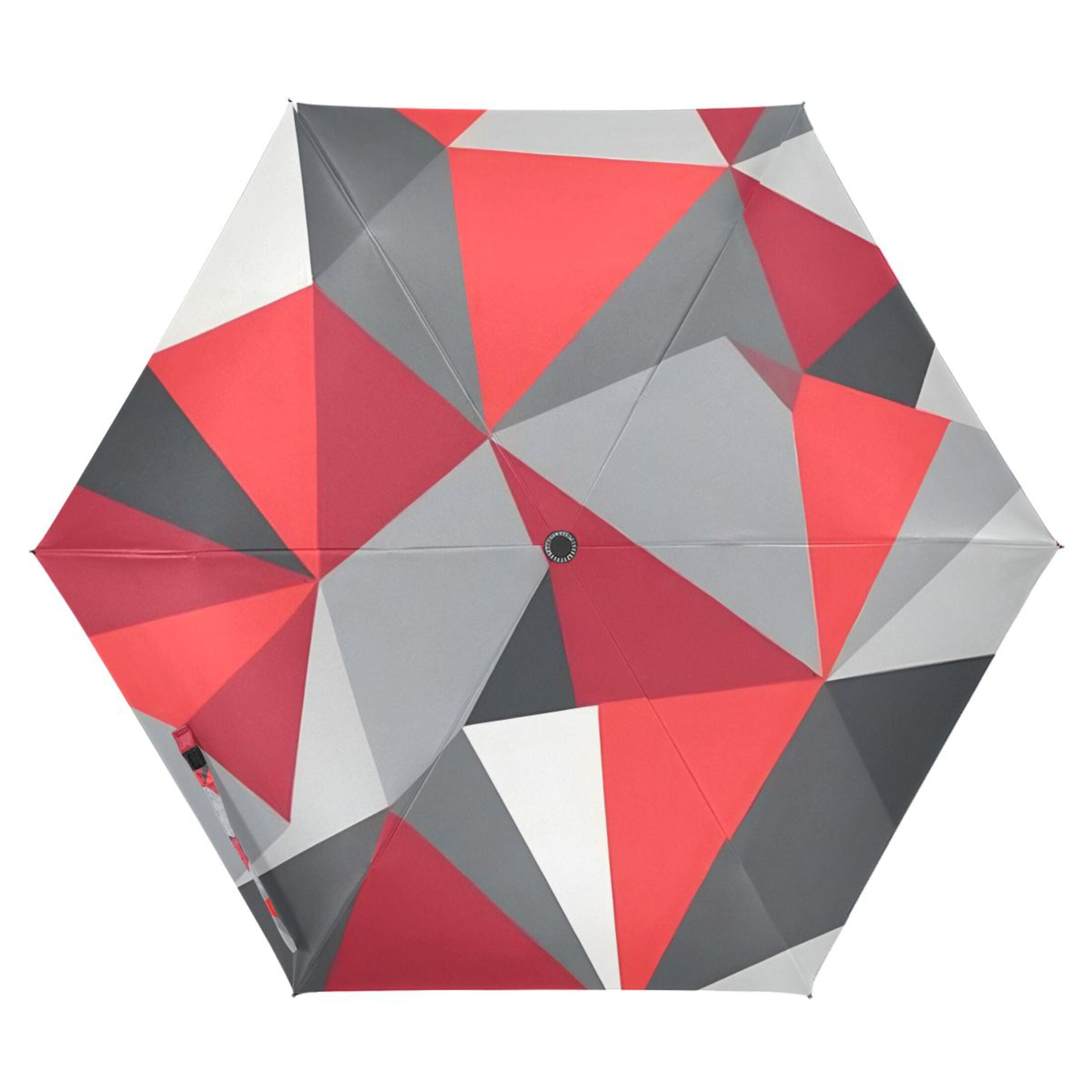 ALAZA Artistic Triangle Geometry Red UPF 50+ Compact Folding Umbrella for Rain Travel Umbrella Packable