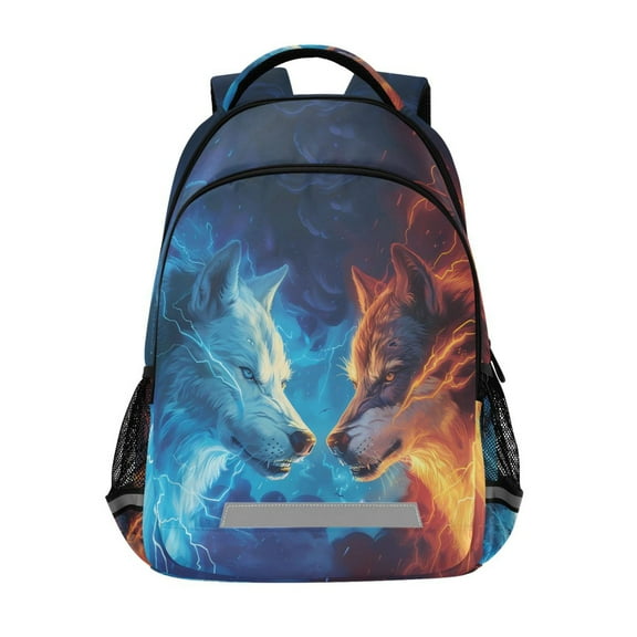ALAZA Artistic Wild Wolfs Animal Backpack Elementary School Bag Bookbag Travel Rucksack