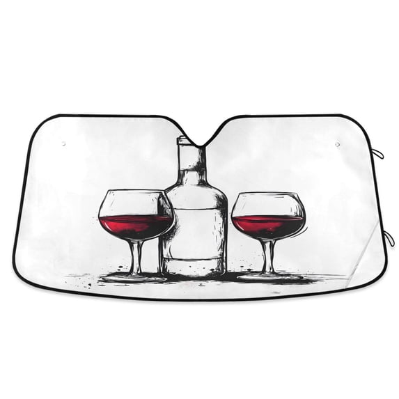 ALAZA Artistic Wines Windshield Sun Shade Car Foldable Sun Visor Block UV Rays Protector 53"x23.5"