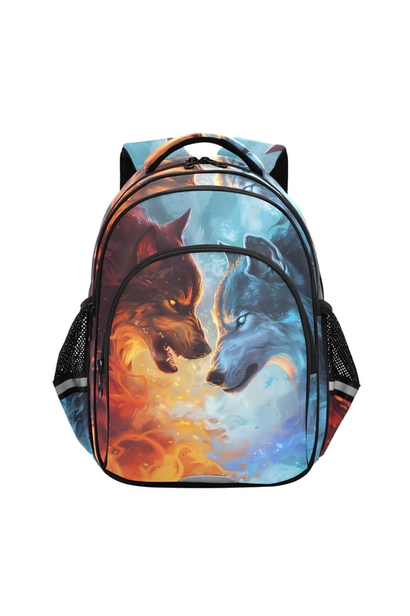Artistic Wolf School Backpack Elementary Bag Bookbag Travel Rucksack