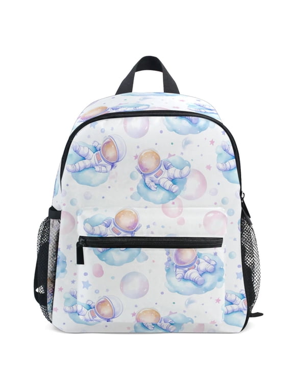 Astronaut Bubbles Pattern Kids Backpack for Preschool Kindergarten Toddler Bags
