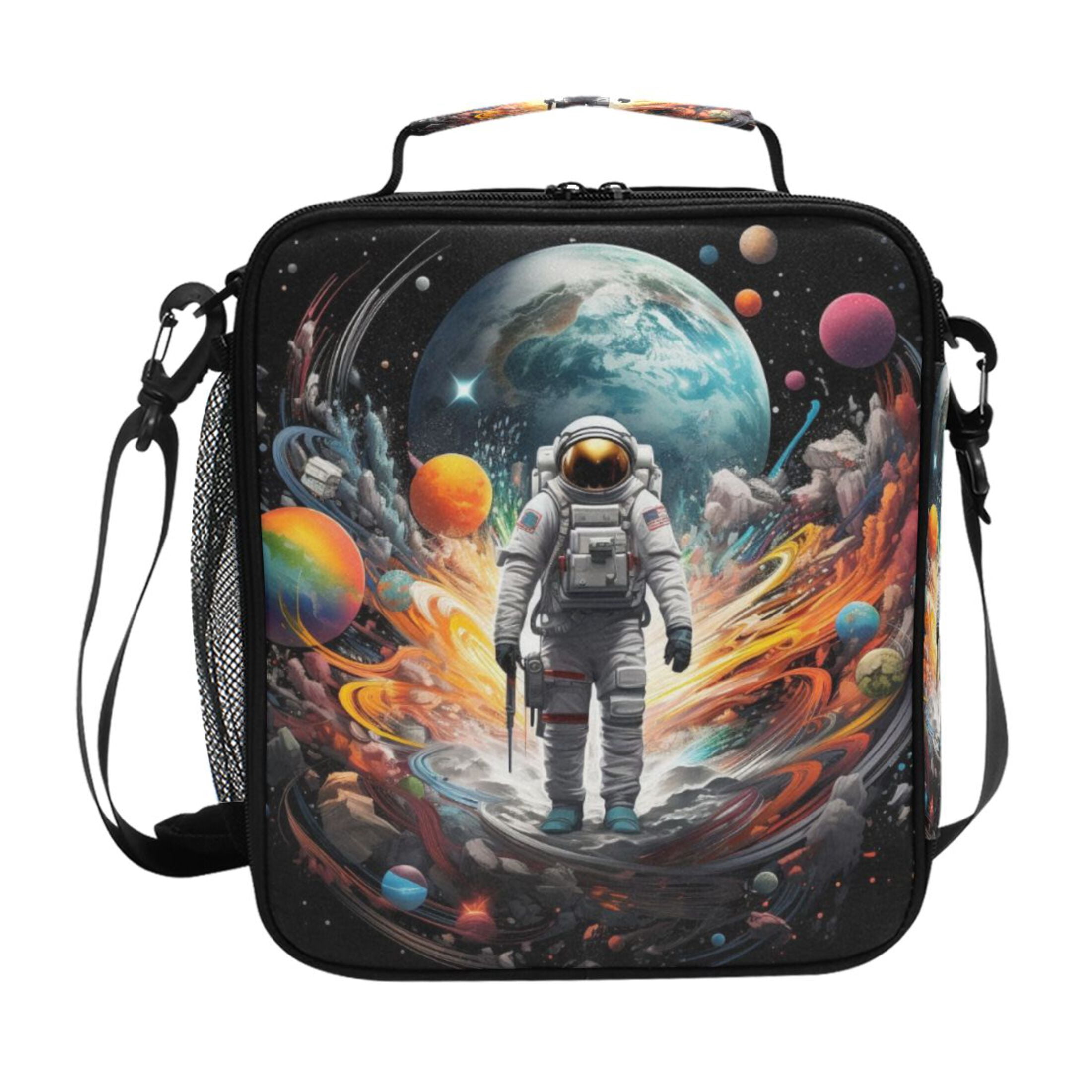 ALAZA Astronaut Space Lunch Box Insulated Lunch Bag Reusable Thermal Cooler Tote School Picnic