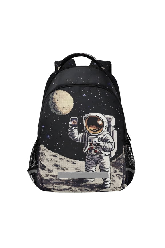 Astronaut at Night Sky Backpack Elementary School Bag Bookbag Travel Rucksack