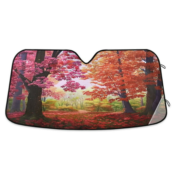 ALAZA Autumn Forest Windshield Sun Shade Car Foldable Sun Visor Block UV Rays Protector 55"x27.6"