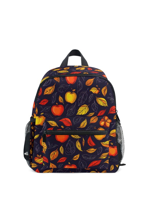 Autumn Fruit Leaves School Backpack Small Bookbag Mini Bags