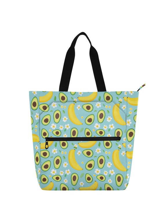 Avocado Banana Floral School Book Bag Kids Tote Bags Handbag
