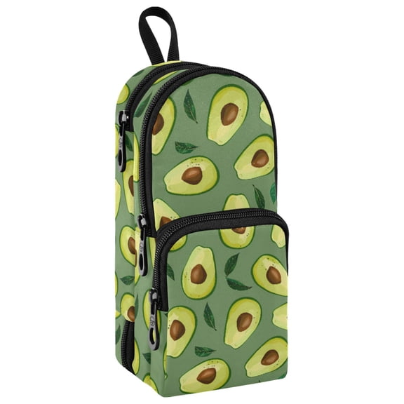 ALAZA Avocado Fruit and Leaf Pencil Case Pen Pouch Stationery Organizer Bag