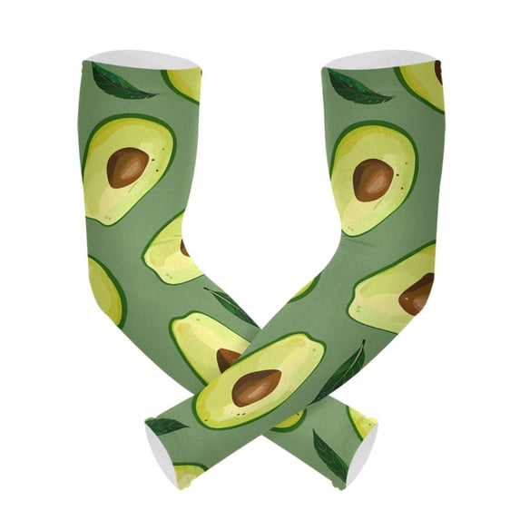 ALAZA Avocado Fruit and Leaf UV Sun Protection Arm Sleeves UPF 50+ Compression Cooling Sleeve 1 Pair
