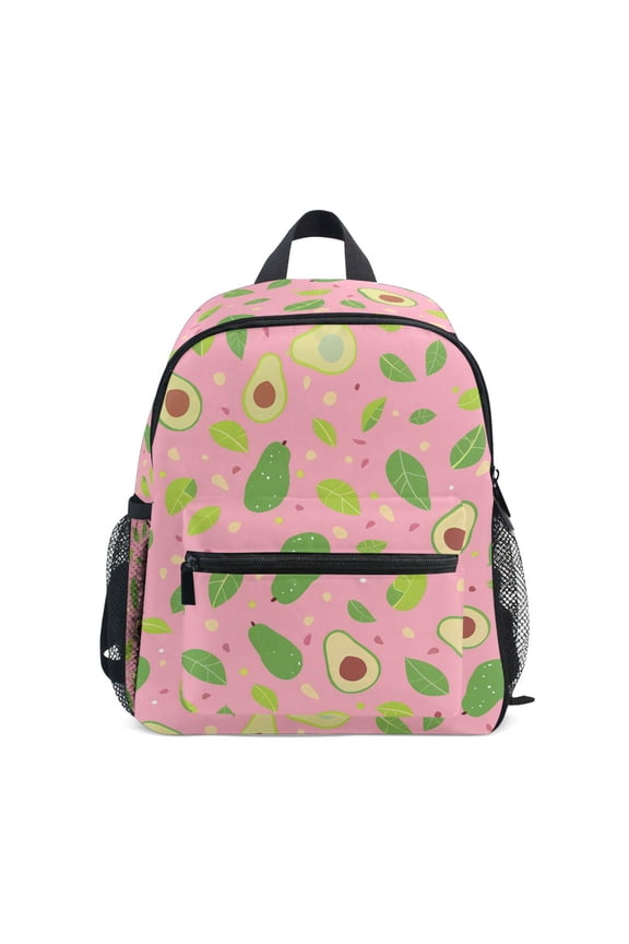 Avocado Leaves on Pink School Backpack Small Bookbag Mini Bags