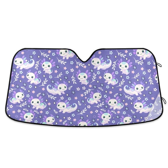 ALAZA Axolotl Galaxy Pattern Car Windshield Sun Shade Foldable UV Ray Sunshade Visor Protector 55 x 27.6in