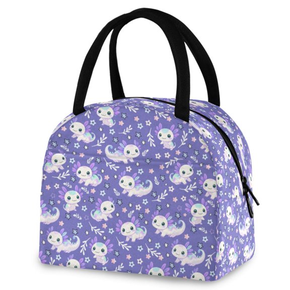 ALAZA Axolotl Galaxy Insulated Lunch Box Reusable Cooler Tote Bag Work Office Picnic