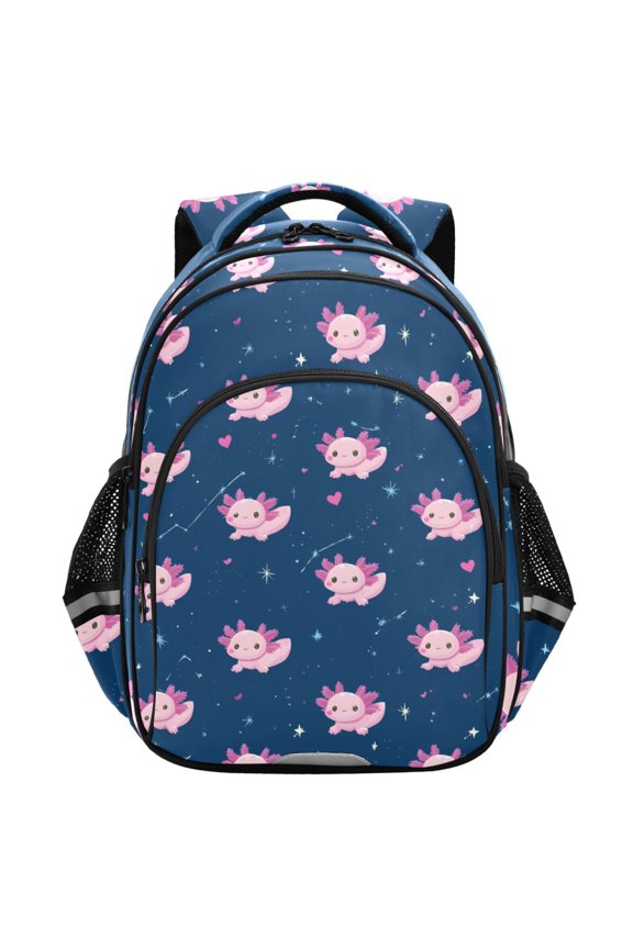 Axolotl Starry School Backpack Elementary Bag Student Bookbag Travel Rucksack