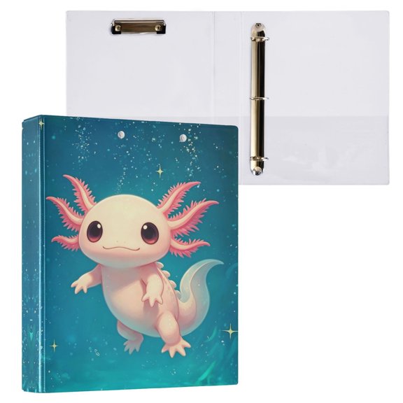ALAZA Axolotl Underwater Hardcover 3 Ring Binder 1.5" D-Rings with Interior Pockets Binders School 1 PC
