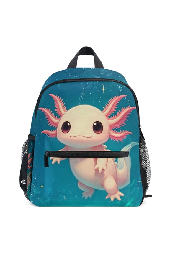 Axolotl Underwater Stylish School Backpack Student Bookbag Mini Bag